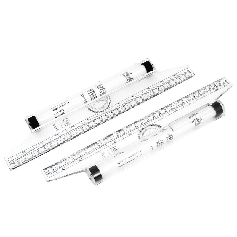  [AUSTRALIA] - uxcell a14112800ux0052 Multi Function Drawing Tool 30cm Squares Angles Parallel Line Rolling Ruler (Pack of 2)