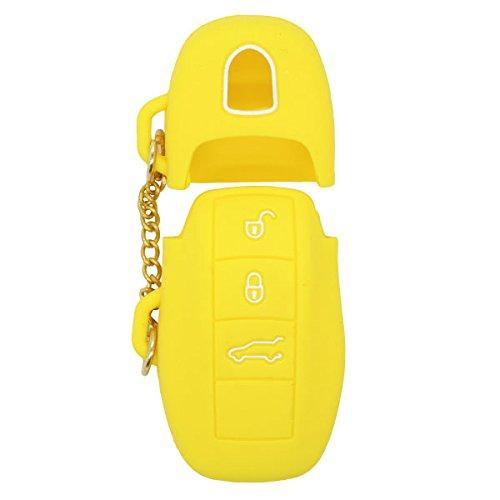  [AUSTRALIA] - SEGADEN Silicone Cover Protector Case Skin Jacket fit for PORSCHE 3 Button Remote Key Fob CV2920 Yellow