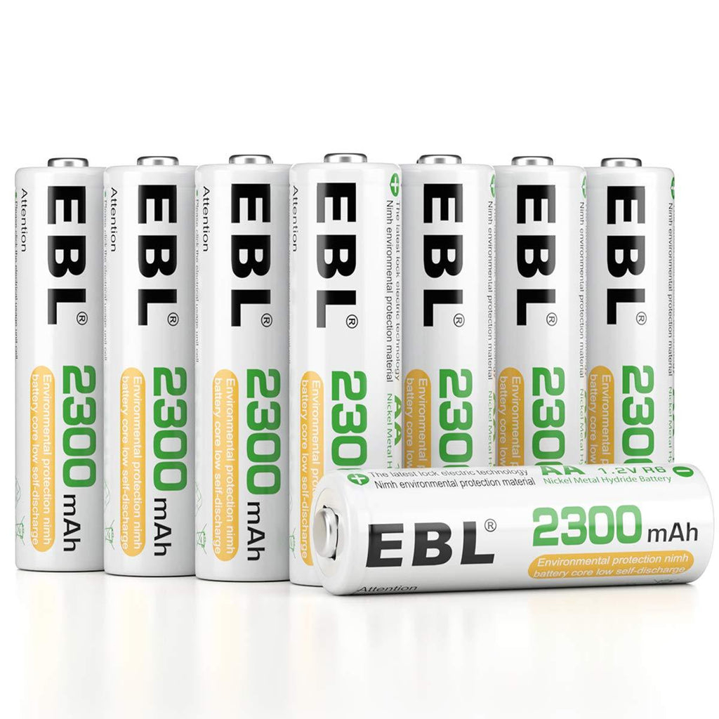 EBL Pack of 16 AA Batteries Rechargeable NiMH 2300mAh Everyday Battery 16 Count (Pack of 1) - LeoForward Australia