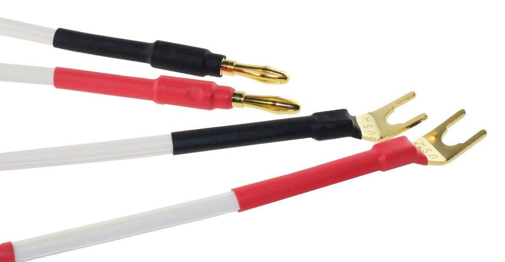 [4-Pack] HiFi Speaker Cable Jumpers Wire/Assembled (Spade Plug to Banana Plugs) White/ジャンパーケーブル Yラグ⇔バナナプラグ/하이파이 점퍼케이블/音箱跳线 喇叭跳线 Wva-bw02 - LeoForward Australia