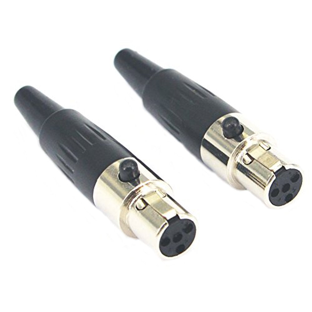 [AUSTRALIA] - onelinkmore Mini XLR TA4F 4Pin Female Audio Connector Microphone Cable Socket Adapter Mini XLR Jack,4 Pin for Pro Microphones Pack of 2