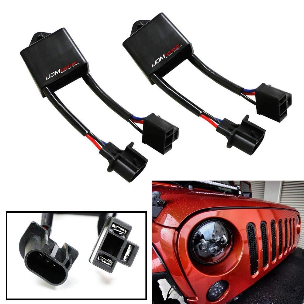  [AUSTRALIA] - iJDMTOY (2) H4-To-H13 Compatible With Jeep Wrangler JK Anti-Flicker Decoders Fit Any 7-Inch Round LED Headlight Systems