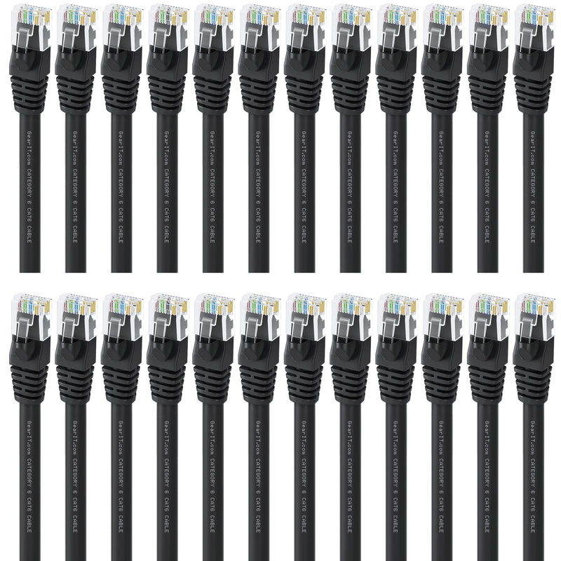  [AUSTRALIA] - GearIT Cat 6 Ethernet Cable 1 ft (24-Pack) - Cat6 Patch Cable, Cat 6 Patch Cable, Cat6 Cable, Cat 6 Cable, Cat6 Ethernet Cable, Network Cable, Internet Cable - Black 1 Foot 1 Foot (24-Pack)