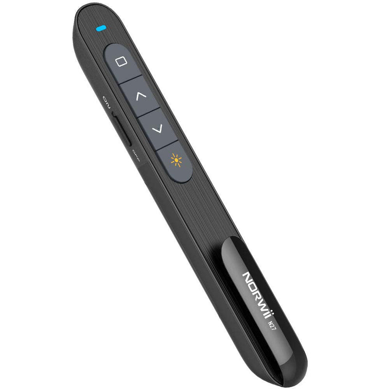  [AUSTRALIA] - NORWII N27 Wireless Presenter with Laser Pointer Presentation, 330 FT Long Contol Range Hyperlink Volume PPT PowerPoint Clicker for Presentation Remote Slide Advancer