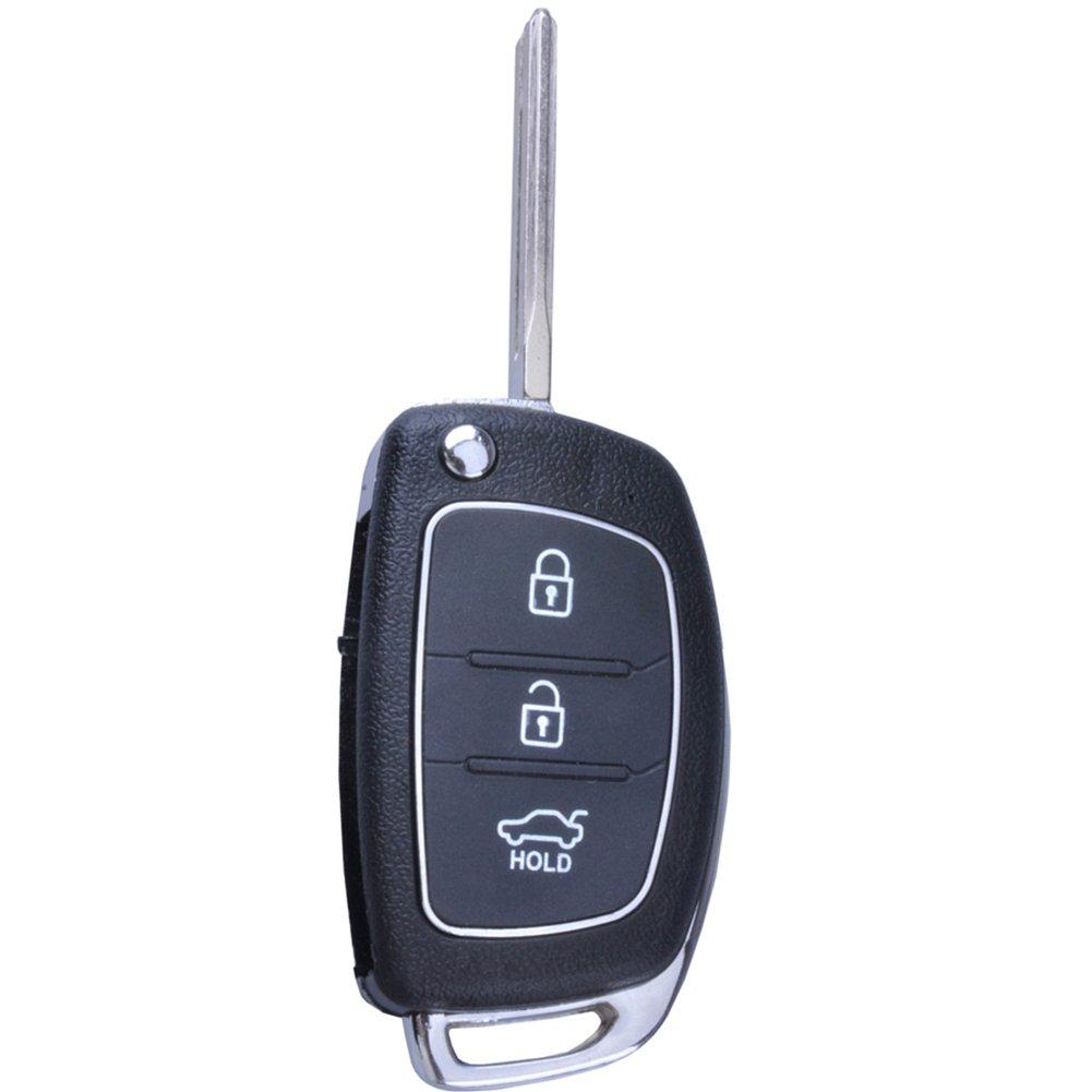  [AUSTRALIA] - Keyless Remote Replacement Entry 3 Buttons Repair Flip Smart Remote Key Fob Shell Case for 2013 2014 Hyundai Santa Fe Keyless Shell