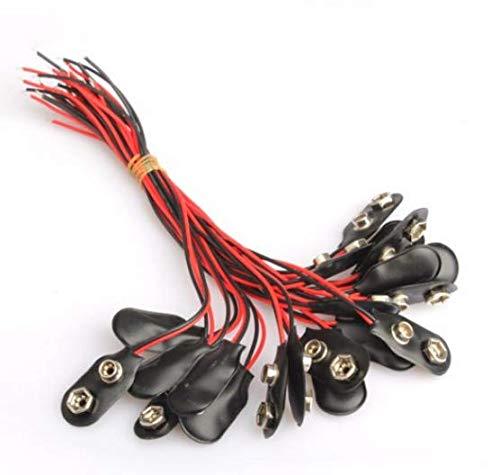 Glamorway 20Pcs I-Type 9V Battery Snap-on Connector Clip with Wire Holder Cable Leads Cord - LeoForward Australia