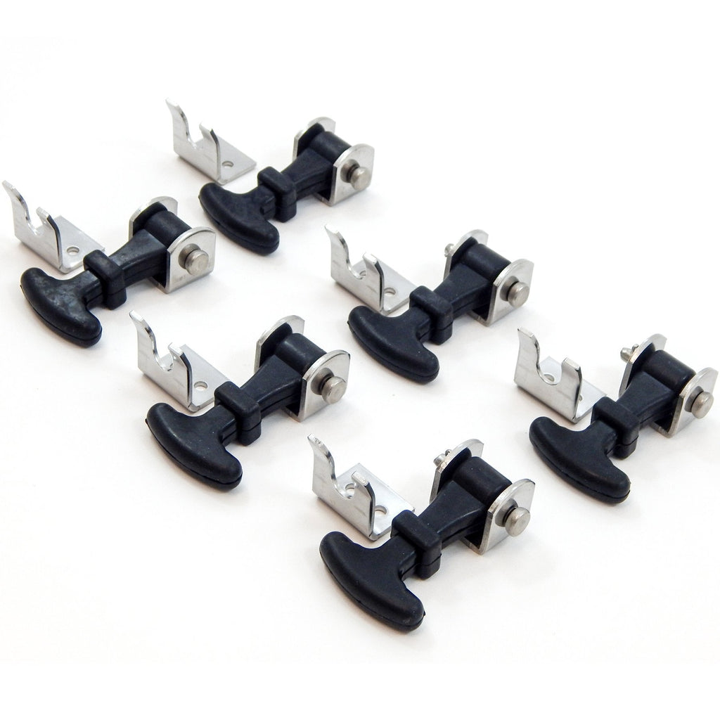  [AUSTRALIA] - 6 Piece Kit Rubber T Handle Latch Catch Hold-Down 2.5 Inch Mini Easy Grip Draw Stainless Steel Brackets Hardware Replacement 2 1/2 Compartment Trailer Tool Box RV Battery Box Tiedown Rust Free D. 6 Latch Hold-Down Kit