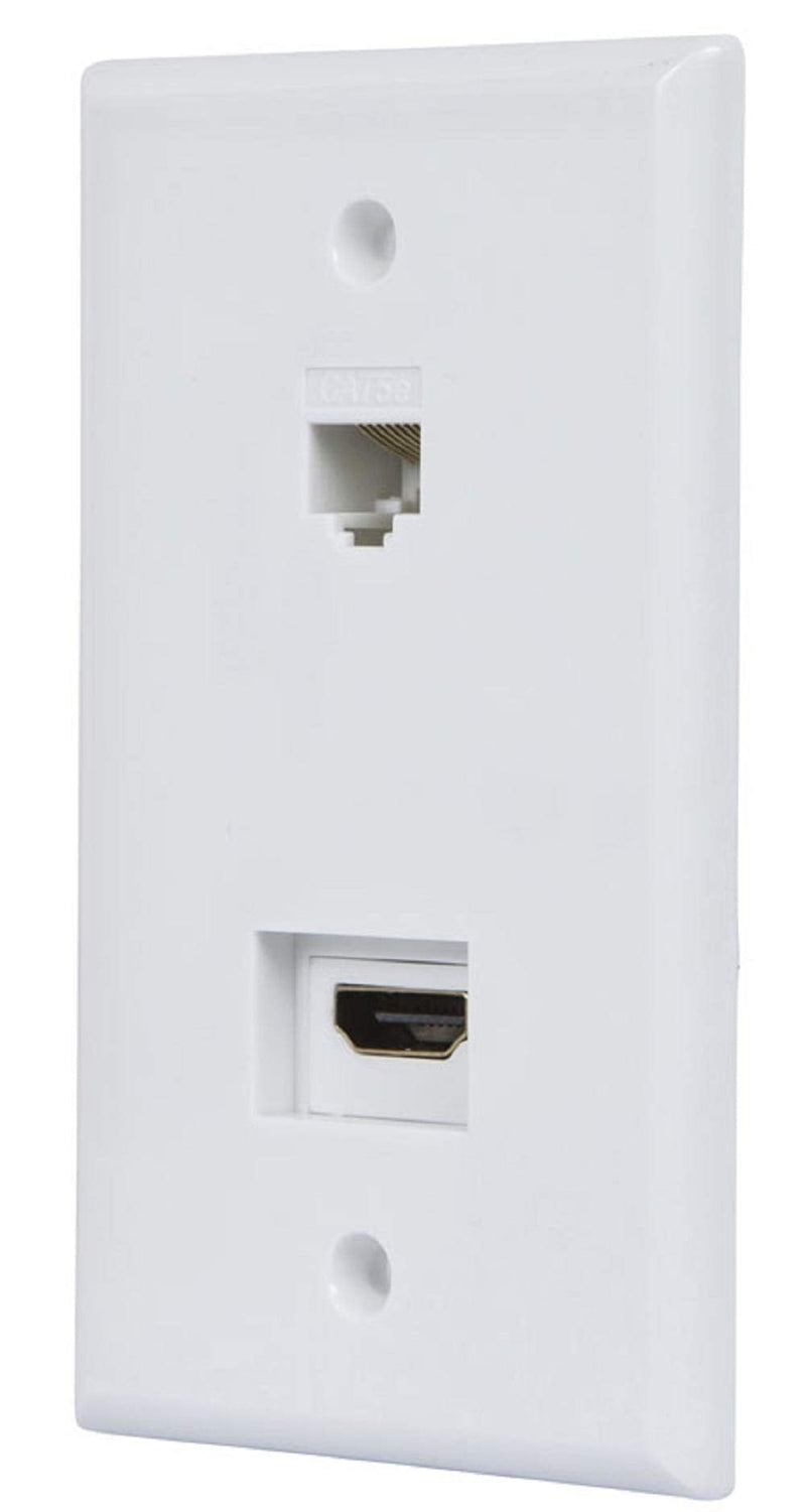  [AUSTRALIA] - Monoprice Recessed HDMI Wall Plate, with 1 HDMI F/F Adapter & 1RJ45 Cat5e Coupler