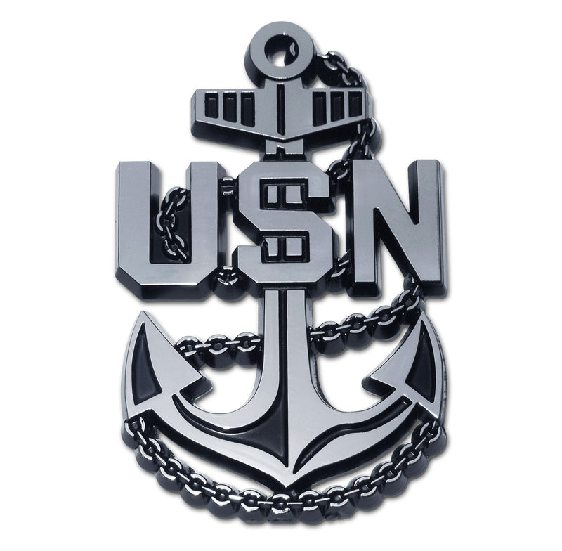  [AUSTRALIA] - Elektroplate USN Navy Anchor Chrome Auto Emblem