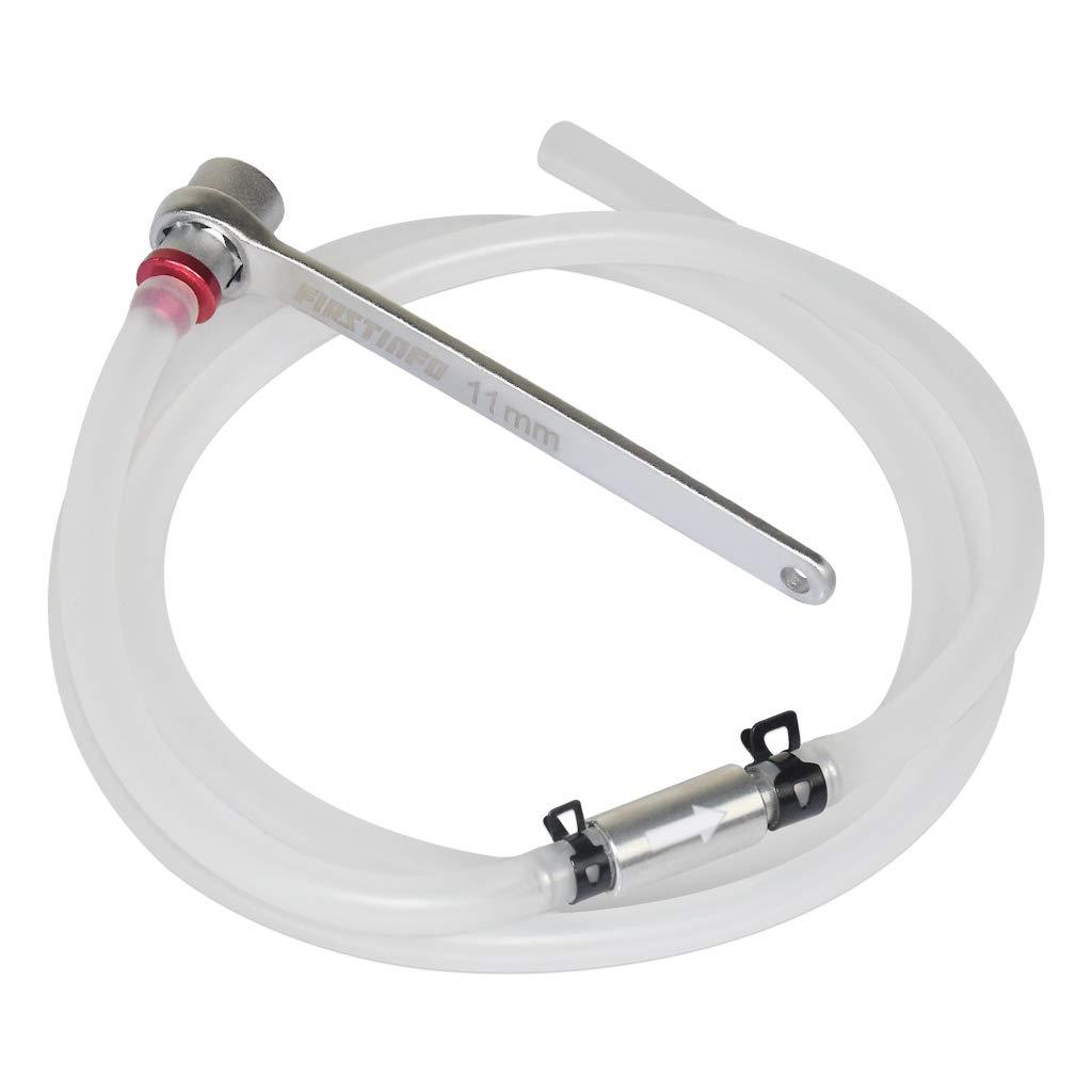  [AUSTRALIA] - FIRSTINFO Mini 11mm Brake Fluid Clutch Bleeder Hose with 12 Point Wrench and Check Valve for Brake Bleeding & Hydraulic Clutch Systems