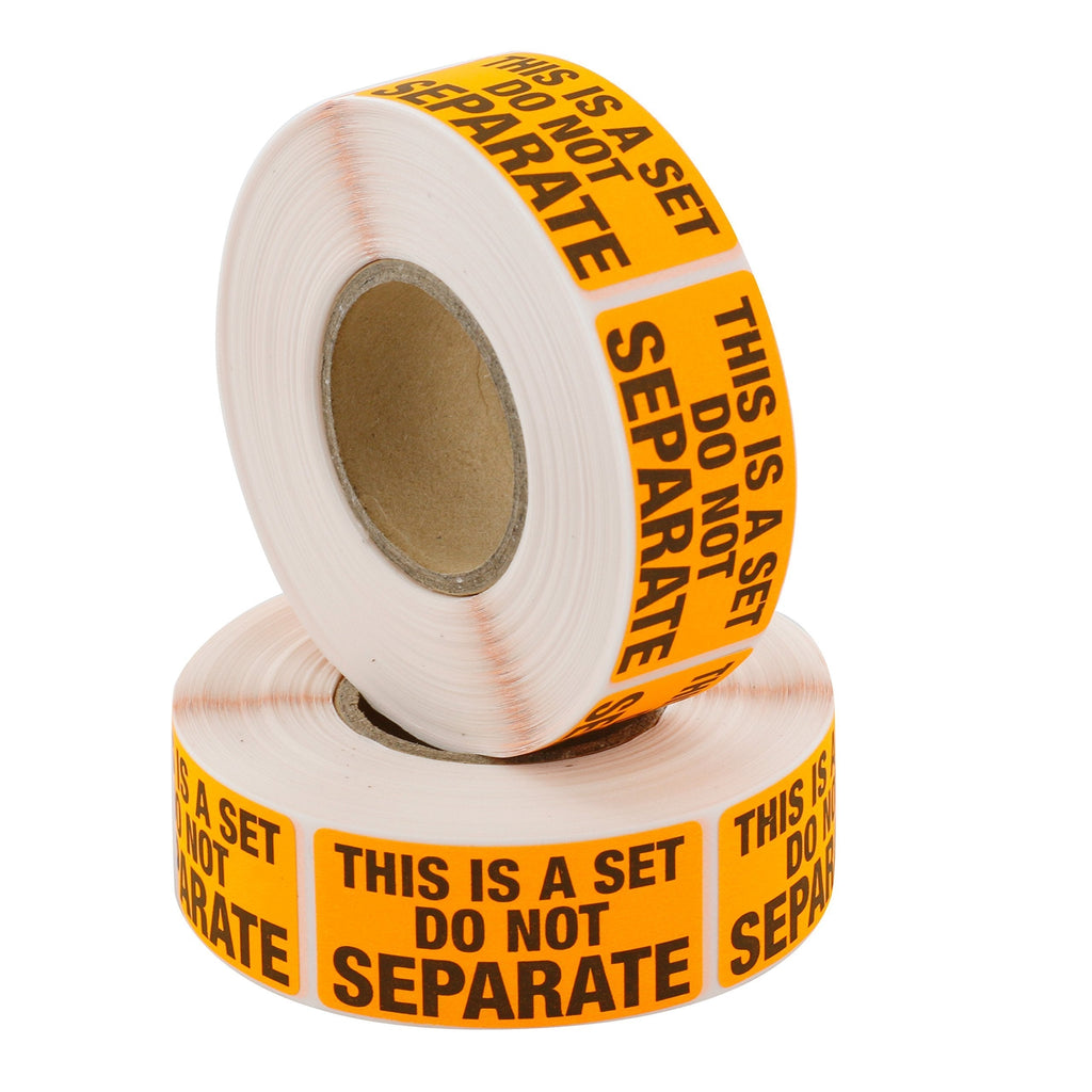 "Do Not Separate - This is a Set" Shipping Labels - 1000 Fluorescent Orange (1" x 2") FBA Compliant Labels (2 Rolls of 500) by SCS Direct - LeoForward Australia