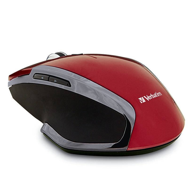 Verbatim 2.4G Wireless 6-Button LED Ergonomic Deluxe Mouse - Computer Mouse with Nano Receiver for Mac and PC – Red - LeoForward Australia