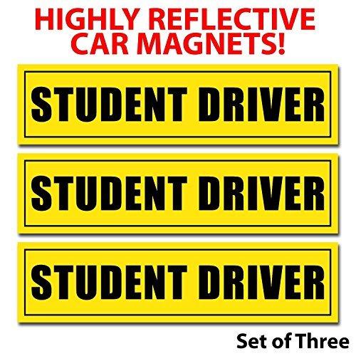 wall26 Reflective Student Driver Magnetic Car Signs(Set of 3) Safety Caution Sign - LeoForward Australia