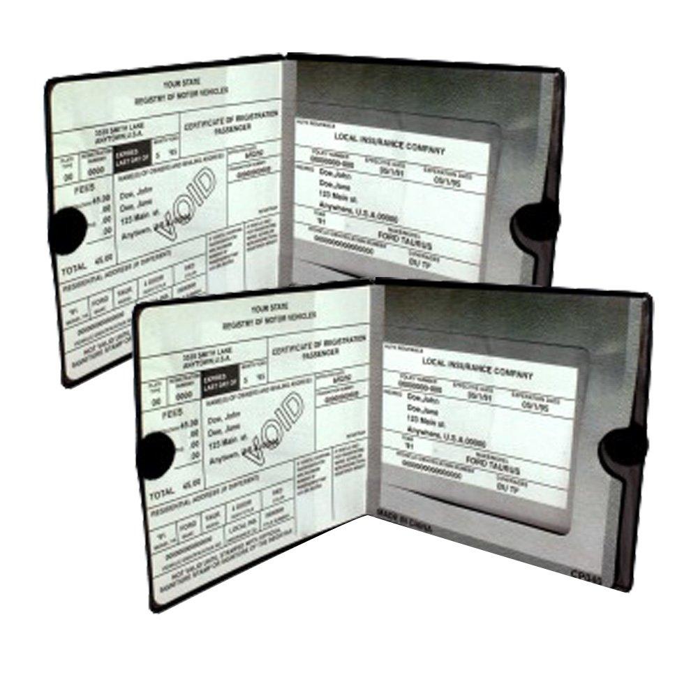  [AUSTRALIA] - ESSENTIAL Car Auto Insurance Registration BLACK Document Wallet Holders 2 Pack - [BUNDLE, 2pcs] - Automobile, Motorcycle, Truck, Trailer Vinyl ID Holder & Visor Storage - Strong Closure On Each - Necessary in Every Vehicle - 2 Pack Set