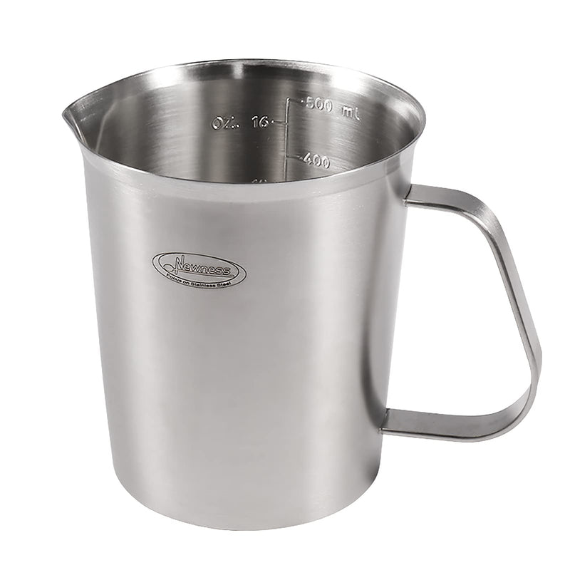 Measuring Cup, [Upgraded, 3 Measurement Scales, Including Cup Scale, ML Scale, Ounce Scale], Newness Stainless Steel Measuring Cup with Marking with Handle, 16 Ounces (0.5 Liter, 2 Cup) 16 OZ (2 Cup, 500 ML) - LeoForward Australia