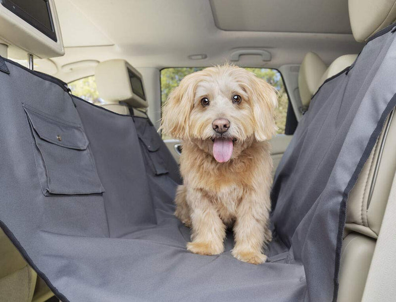  [AUSTRALIA] - PetSafe Happy Ride Waterproof Seat Covers - Fits Cars, Trucks, Minivans and SUVs - Bench, Bucket, Hammock and Cargo Area Protection - Durable Vehicle Seat Protector - Grey and Tan Standard