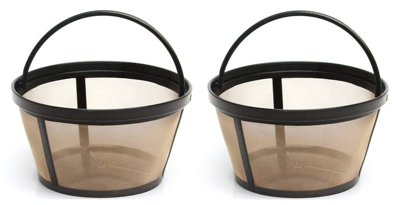 2 X Permanent Basket-Style Gold Tone Coffee Filter designed for Mr. Coffee 10-12 Cup Basket-Style Coffeemakers - LeoForward Australia