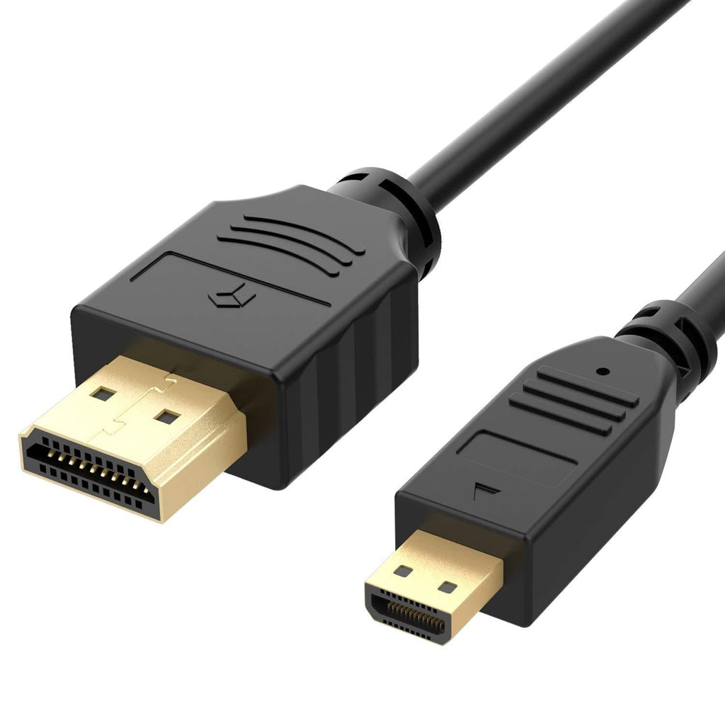 Rankie Micro HDMI to HDMI Cable, Supports Ethernet, 3D, Audio Return, 6FT 6 Feet Black - LeoForward Australia