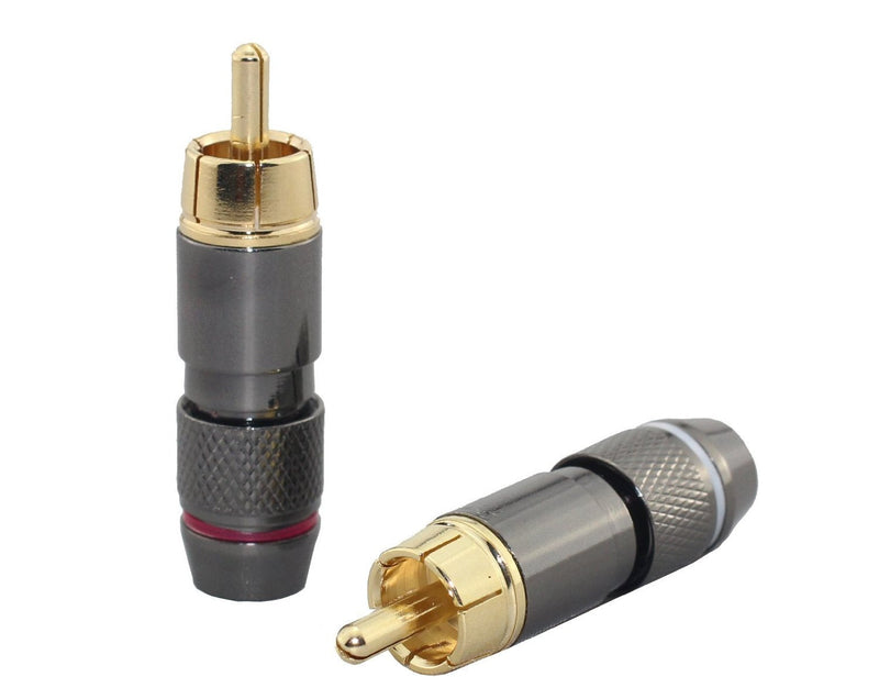  [AUSTRALIA] - [2pcs] Hi End RCA Male Plug Adapter Audio Phono Gold Plated Solder Connector Wv-hfr2in1