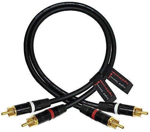 1.5 Foot – Directional Quad High-Definition Audio Interconnect Cable Pair Custom Made by WORLDS BEST CABLES – Using Mogami 2534 Wire and Neutrik-Rean NYS Gold RCA Connectors - LeoForward Australia