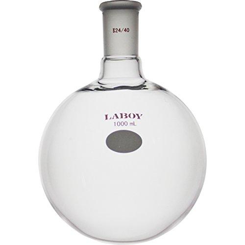 Laboy Glass 1000mL Single Neck Round Bottom Boiling Flask Heavy Wall with 24/40 Joint Heating Distillation Reaction Receiving Flask Organic Chemistry Lab Glassware - LeoForward Australia