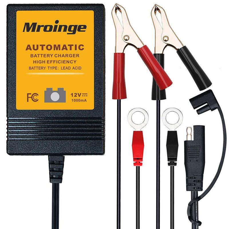  [AUSTRALIA] - Mroinge MBC010 Automotive Trickle Battery Charger Maintainer 12V 1A Smart Automatic Battery Chargers for Car Motorcycle Boat Lawn Mower Sla Atv Wet Agm Gel Cell Lead Acid Batteries