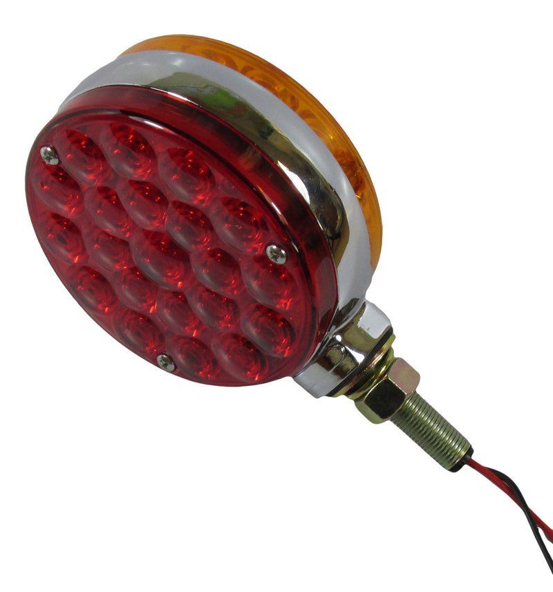  [AUSTRALIA] - Kaper II Fender/Turn Light 4" round, 2-sided, amber/red; 21 diode each side, pedestal mount connection: 3 bare wire special: double-face lollipop tested voltage: 12.8 Volts. Green