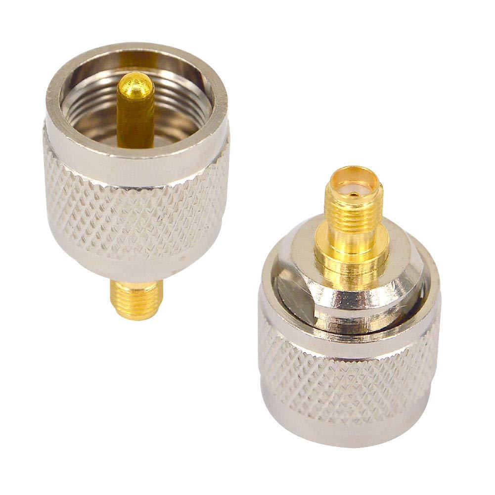  [AUSTRALIA] - onelinkmore Ham Radio Antenna Adapter UHF Male to SMA Female RF Coaxial Adapter UHF PL-259 PL259 Connector to SMA Coax Connector for Amateur CB Radio Antennas Broadcast Radios WiFi HT Radio Antenna Cable Pack of 2
