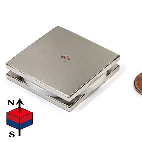 Super Strong Neodymium Rectangle Magnets 1.5x1.5x1/8" - Grade N45 Rare Earth Square Magnets for Magnetic Therapy, Science and Personal Projects and Hobbyist - Pack of 2 - LeoForward Australia