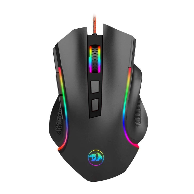  [AUSTRALIA] - Redragon M602 RGB Wired Gaming Mouse RGB Spectrum Backlit Ergonomic Mouse Griffin Programmable with 7 Backlight Modes up to 7200 DPI for Windows PC Gamers (Black) Black