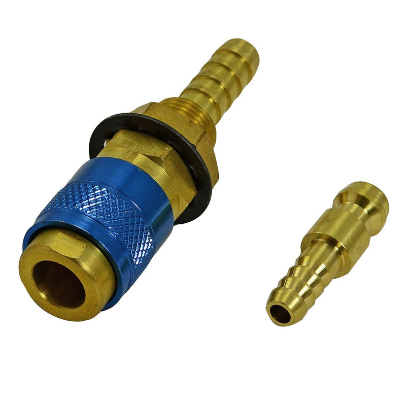  [AUSTRALIA] - RIVERWELD Gas & Water Quick Connector Fitting Hose Connector with Blue Color for PTA DB SR WP 9 17 18 26 TIG Welding Torch 1Set