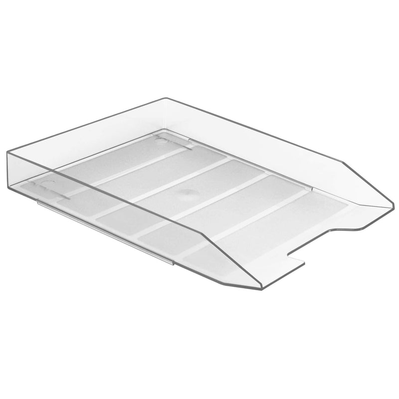 Acrimet Stackable Letter Tray Front Load Plastic Desktop File Organizer (Clear Crystal Color) (1 Unit) - LeoForward Australia