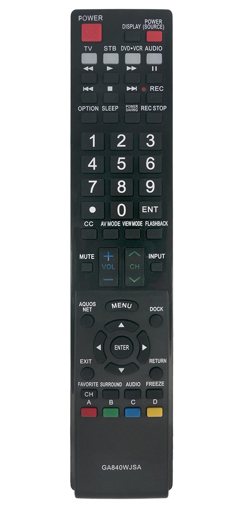 AULCMEET RRMCGA840WJSA GA840WJSA Replaced Remote Fit for Sharp Aquos TV - LeoForward Australia