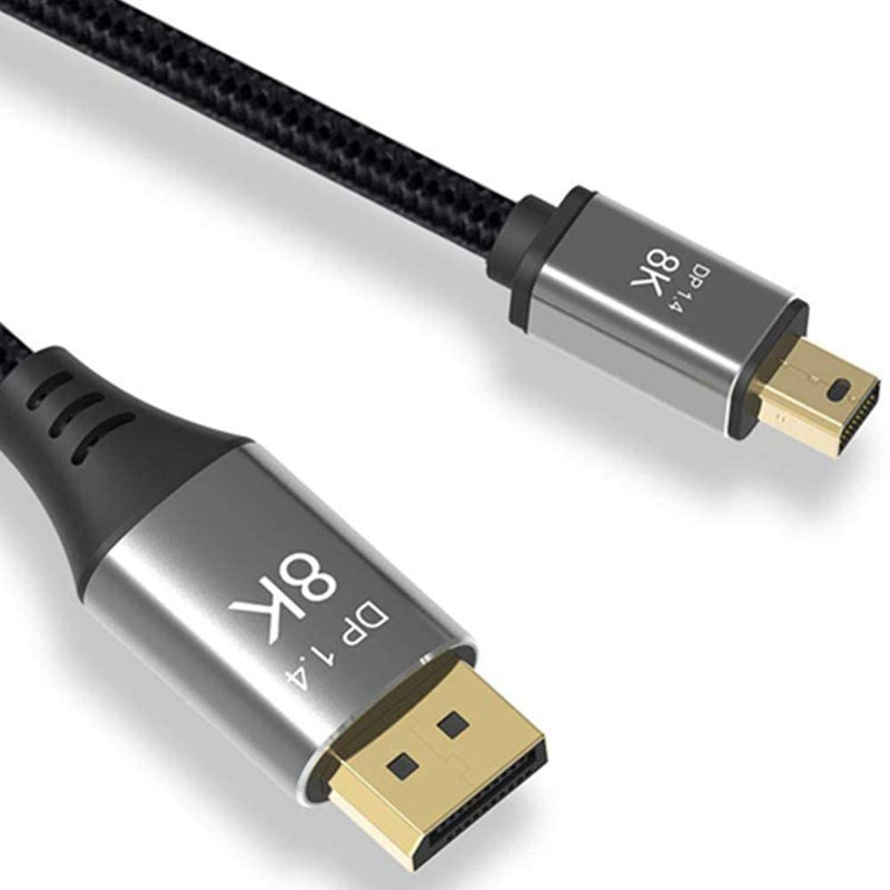  [AUSTRALIA] - CABLEDECONN 3M 10FT Mini DP to DisplayPort 8K Cable 8K(7680x4320)@60Hz 4K@144Hz DisplayPort 1.4 Bi-Directional Transmission DisplayPort to Mini DisplayPort 8K Cable