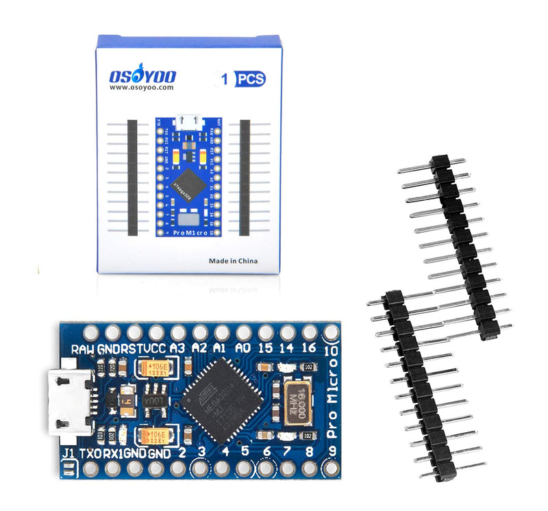  [AUSTRALIA] - OSOYOO Pro Micro ATmega32U4 5V/16MHz Module Board with 2 Row pin Header Replace with ATmega328 Pro Mini for Arduino Pro Micro board for Arduino