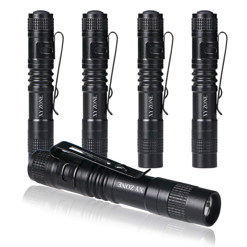 XY ZONE Ultra Slim LED Flashlights XP-1 XPE-R3 1000LM Mini Clip Lamp Penlight Torch Powered by 1 x AAA 5Pcs (Battery not include) Version 1 - LeoForward Australia