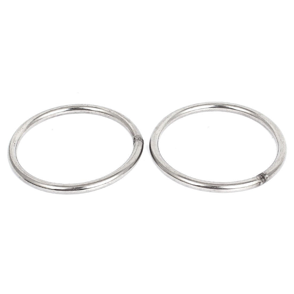  [AUSTRALIA] - uxcell a15060500ux0111 80mm x 6mm Stainless Steel Webbing Strapping Welded O Rings (2 Piece)