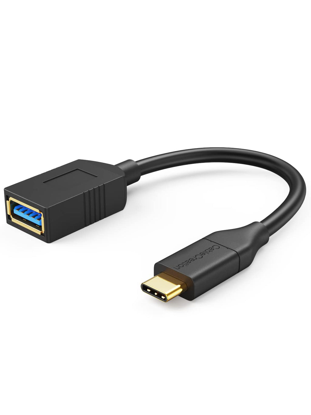  [AUSTRALIA] - USB-C to USB 3.0 Female Adapter, 0.5 ft CableCreation (Gen1) USB3.1 Type C to Type A Adapter OTG Cord, Compatible MacBook Pro, Galaxy S8, S9 etc,Black Black