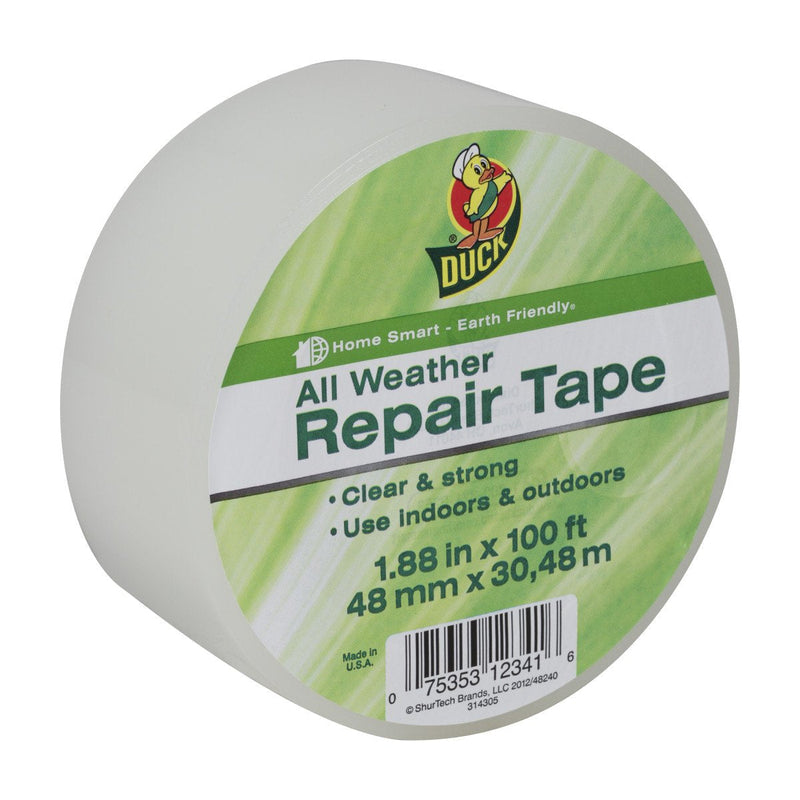  [AUSTRALIA] - Duck Brand All Weather Indoor/Outdoor Repair Tape, Clear, 1.88-Inch x 100-Feet, Single Roll, 281230