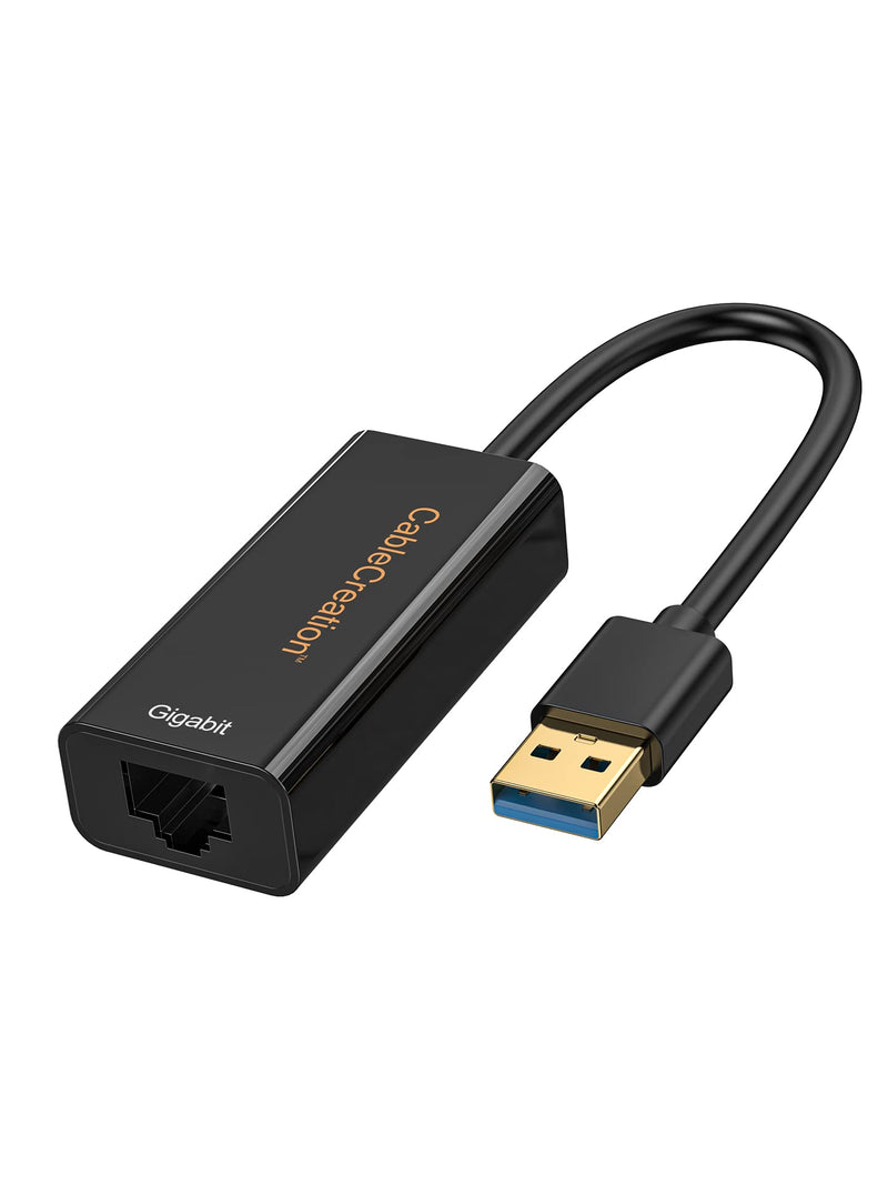  [AUSTRALIA] - USB to Ethernet Adapter, CableCreation USB 3.0 to 10/100/1000 Gigabit Wired LAN Network Adapter Compatible with Nintendo Switch, Windows, MacBook, macOS, Mac Pro Mini, Laptop, PC and More Black-1Pack