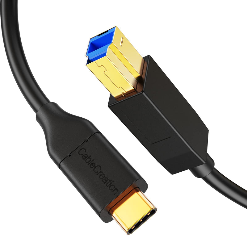  [AUSTRALIA] - CableCreation USB B to USB C Cable 4FT 10Gbps, USB 3.1/USB 3.0 USB C to USB B Cable, USB Type B to Type C Thunderbolt 3 Host MacBook Pro Air, External Hard Drive, Docking Station, Scanner, 1.2M, Black