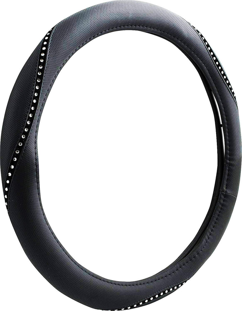  [AUSTRALIA] - Custom Accessories 38466P Black Rope Bling TPE Core Steering Wheel Cover