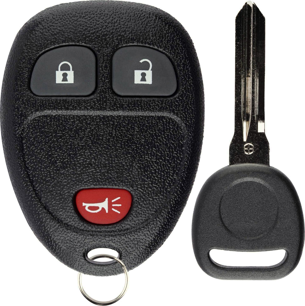  [AUSTRALIA] - KeylessOption Keyless Entry Remote Control Car Key Fob Replacement for 15913420 with Key black