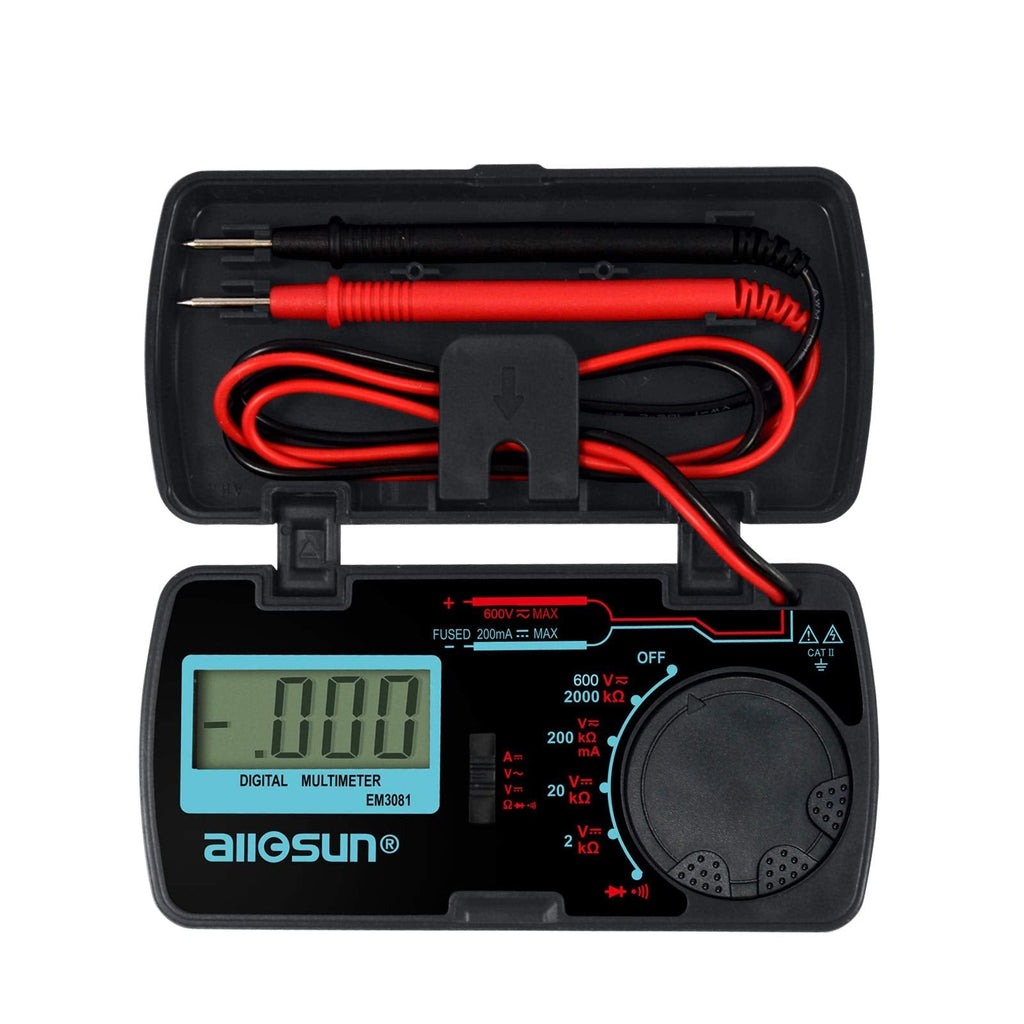  [AUSTRALIA] - ALLOSUN Digital Multimeter / DMM / Multi Tester Amp / Ohm / Volt Meter / Diode and Continuity Test Pocket Size (EM3081) EM3081