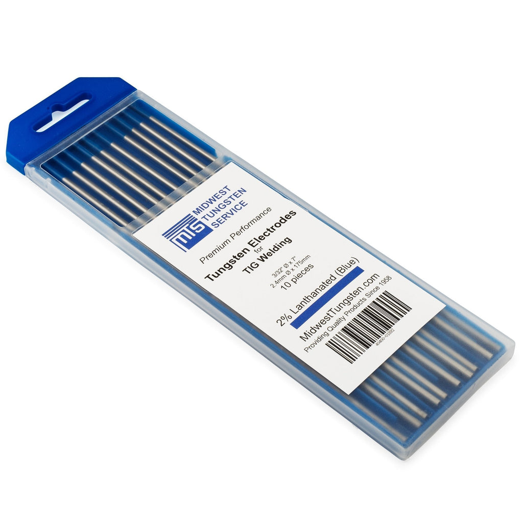  [AUSTRALIA] - TIG Welding Tungsten Electrodes 2% Lanthanated 3/32” x 7” (Blue, WL20) 10-Pack 3/32"