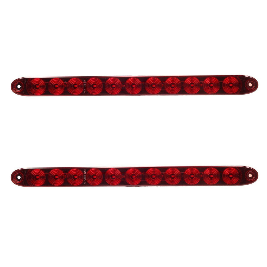  [AUSTRALIA] - Partsam 2PCS Red 15" 11 LED Trailer Light Bar Sealed Stop Turn Tail Park Third 3rd Brake Light Truck Trailer Marker ID Bar Waterproof 2