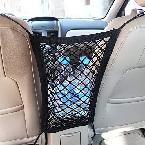  [AUSTRALIA] - MICTUNING Universal Car Seat Storage Mesh/Organizer - Mesh Cargo Net Hook Pouch Holder for Bag Luggage Pets Children Kids Disturb Stopper