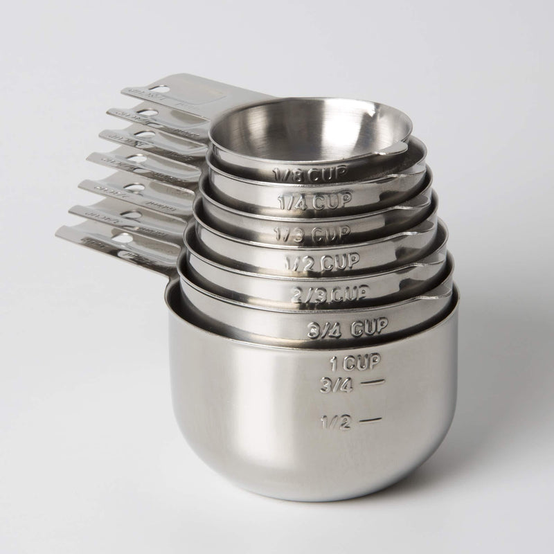 Measuring Cups 7 Piece Set of Quality Professional Grade 18:8 Stainless Steel-Perfect for Dry and Liquid Ingredients - LeoForward Australia