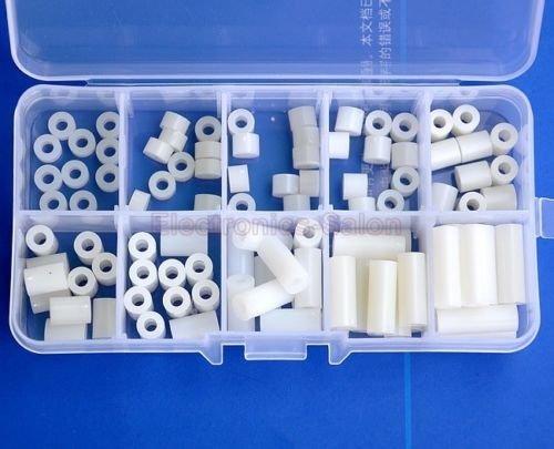 Electronics-Salon Nylon Round Spacer Assortment Kit, for M3 Screws, Plastic. - LeoForward Australia