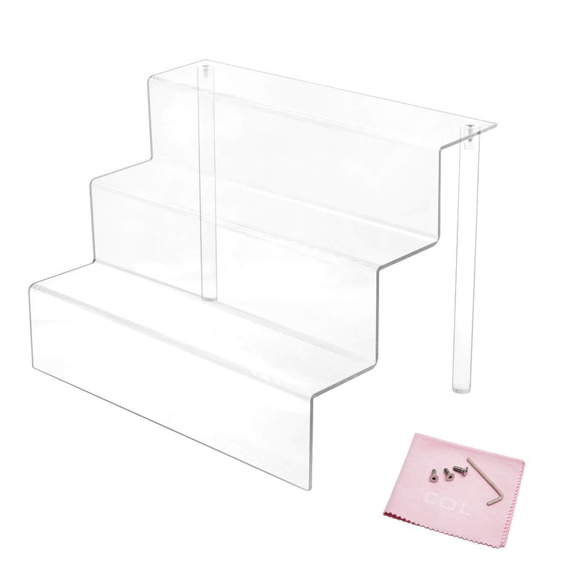  [AUSTRALIA] - Combination of Life 3 Steps Acrylic Riser Display Shelf for Amiibo Funko Pops Figures Clear 12 inches W by 8.5 inches D 1 12 x 8.5 Inch